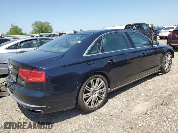 2014 Audi A8 4.0T with VIN WAUR2AFD6EN002571, listed as a Copart auction lot 52285445 with 164,521 mi miles and Clean Title. Bid and sale history available at DreamBid. Image 4.