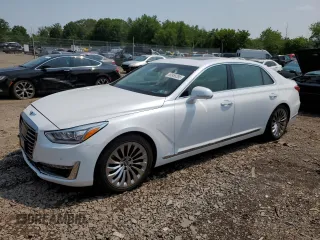 2019 Genesis G90 z VIN KMTF54JH5KU054477, wystawiony jako Copart lot #59959285 z przebiegiem 50 663 mil mil oraz Szkoda całkowita • Salvage title. Historia ofert i sprzedaży dostępna na DreamBid. Obrazek 1.