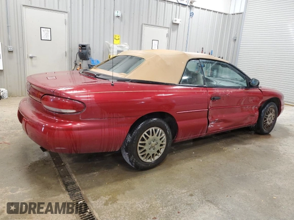 1996 Chrysler Sebring z VIN 3C3EL45X7TT267559, wystawiony jako Copart lot #56020395 z przebiegiem 66 026 mil mil oraz Tytuł czysty. Historia ofert i sprzedaży dostępna na DreamBid. Obrazek 3.