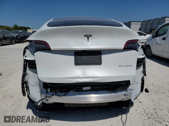 2023 Tesla Model Y Long Range with VIN 7SAYGDEEXPF770800, listed as a Copart auction lot 48324515 with 25,205 mi miles and Salvage Title. Bid and sale history available at DreamBid. Image 6.
