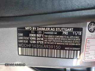 2014 Mercedes-Benz E 350 Sport with VIN WDDHF5KB5EA939150, listed as a Copart auction lot 60912775 with 121,764 mi miles and Salvage title. Bid and sale history available at DreamBid. Image 12.