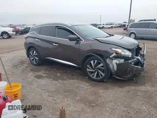 2018 Nissan Murano Platinum with VIN 5N1AZ2MG3JN187408, listed as a IAAI auction lot 41536060 with 76,476 mi miles. Bid and sale history available at carsss.com. Image 1.