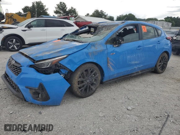 2024 Subaru Impreza RS with VIN JF1GUHJC5R8268878, listed as a Copart auction lot 56308274 with 7,539 mi miles and Salvage Title. Bid and sale history available at carsss.com. Image 1.
