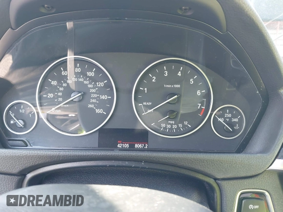 2014 BMW 3 Series 328i with VIN WBA3A5C59EP603541, listed as a IAAI auction lot 42006155 with 42,105 mi miles. Bid and sale history available at carsss.com. Image 7.