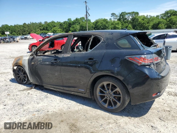 2012 Lexus CT 200h with VIN JTHKD5BH1C2081837, listed as a Copart auction lot 55655115 with Not provided miles and Salvage title. Bid and sale history available at DreamBid. Image 2.
