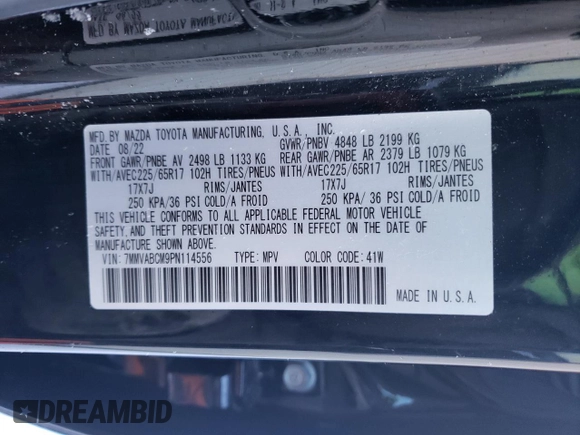 2023 Mazda CX-50 S Preferred Plus with VIN 7MMVABCM9PN114556, listed as a Copart auction lot 89048045 with 28,661 mi miles and Salvage Title. Bid and sale history available at DreamBid. Image 13.