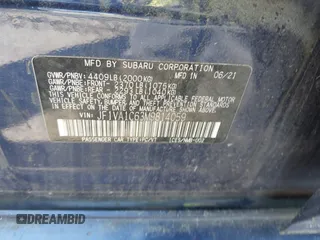 2021 Subaru WRX Premium with VIN JF1VA1C63M9814059, listed as a IAAI auction lot 42039228 with 87,437 mi miles. Bid and sale history available at carsss.com. Image 9.