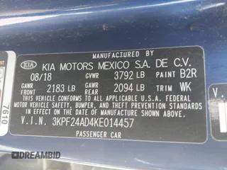 2019 Kia Forte LXS with VIN 3KPF24AD4KE014457, listed as a IAAI auction lot 42528974 with 81,788 mi miles and . Bid and sale history available at DreamBid. Image 9.
