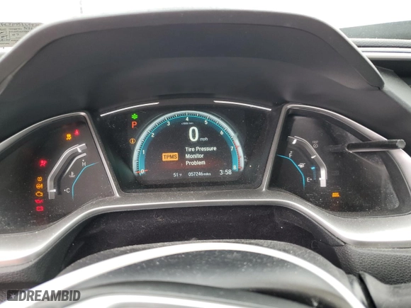 2017 Honda Civic Sedan EX with VIN 2HGFC2F75HH542043, listed as a Copart auction lot 50417125 with 57,246 mi miles and Salvage Title. Bid and sale history available at carsss.com. Image 9.