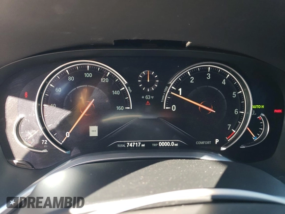 2019 BMW 7 Series 750i with VIN WBA7F0C56KGM25430, listed as a Copart auction lot 42048135 with 74,717 mi miles and Salvage title. Bid and sale history available at DreamBid. Image 9.