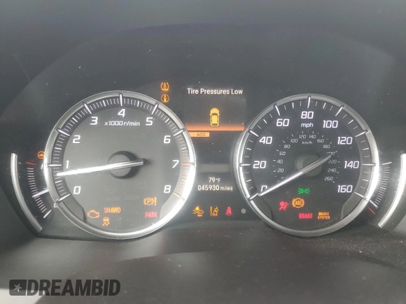 2020 Acura MDX with VIN 5J8YD4H38LL045981, listed as a Copart auction lot 65192985 with 45,930 mi miles and Salvage title. Bid and sale history available at DreamBid. Image 9.