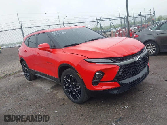 2023 Chevrolet Blazer RS with VIN 3GNKBKRS8PS155103, listed as a IAAI auction lot 42231530 with 21,751 mi miles and . Bid and sale history available at DreamBid. Image 1.