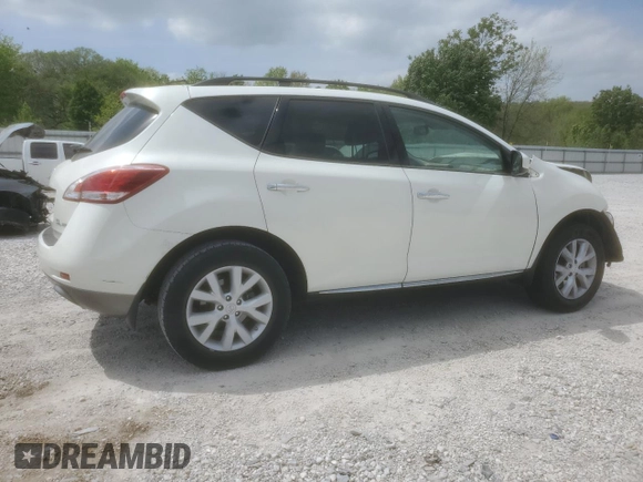 2012 Nissan Murano SL with VIN JN8AZ1MW2CW224343, listed as a Copart auction lot 53629575 with 104,626 mi miles and Salvage Title. Bid and sale history available at DreamBid. Image 3.