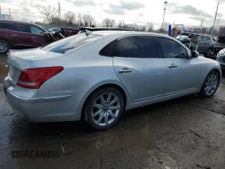 2013 Hyundai Equus Signature with VIN KMHGH4JH8DU058788, listed as a Copart auction lot 46627145 with 80,753 mi miles and Salvage Title. Bid and sale history available at DreamBid. Image 3.