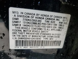 2012 Acura MDX Advance with VIN 2HNYD2H61CH519242, listed as a Copart auction lot 49576485 with 138,431 mi miles and Salvage title. Bid and sale history available at DreamBid. Image 13.