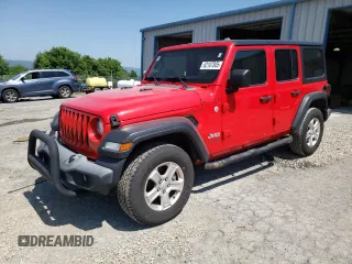 2019 Jeep Wrangler Unlimited Sport S with VIN 1C4HJXDN2KW634635, listed as a Copart auction lot 62107005 with 88,237 mi miles and Salvage title. Bid and sale history available at DreamBid. Image 1.