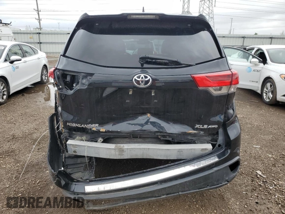 2017 Toyota Highlander XLE with VIN 5TDJZRFH4HS405654, listed as a Copart auction lot 54183985 with 169,416 mi miles and Salvage title. Bid and sale history available at DreamBid. Image 6.