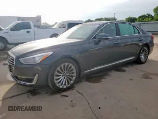 2018 Genesis G90 Premium z VIN KMHG34JA5JU037569, wystawiony jako Copart lot #58182965 z przebiegiem 90 361 mil mil oraz Szkoda całkowita • Salvage title. Historia ofert i sprzedaży dostępna na DreamBid. Obrazek 1.