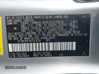 2010 Lexus RX 350 with VIN 2T2BK1BA1AC061598, listed as a IAAI auction lot 42018580 with 200,982 mi miles. Bid and sale history available at carsss.com. Image 9.