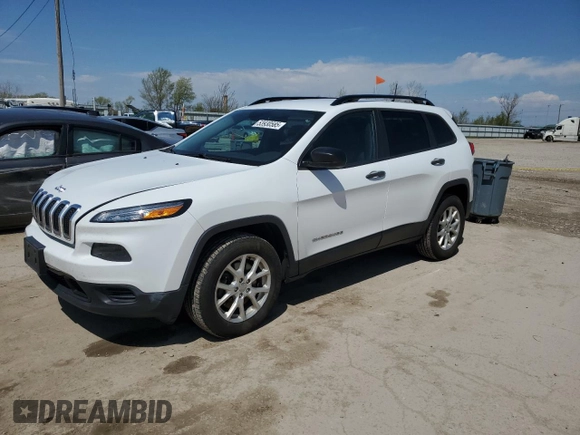 2016 Jeep Cherokee Sport with VIN 1C4PJMAB7GW175789, listed as a Copart auction lot 53930585 with 150,860 mi miles and Salvage title. Bid and sale history available at DreamBid. Image 1.