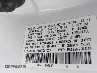 2014 Acura RLX Tech Pkg with VIN JH4KC1F51EC001557, listed as a IAAI auction lot 41937077 with 45,392 mi miles. Bid and sale history available at carsss.com. Image 9.