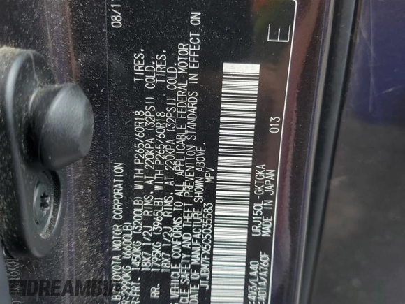2012 Lexus GX 460 z VIN JTJBM7FX5C5035583, wystawiony jako Copart lot #56655375 z przebiegiem 192 170 mil mil oraz Czysty tytuł • Clean title. Historia ofert i sprzedaży dostępna na DreamBid. Obrazek 13.