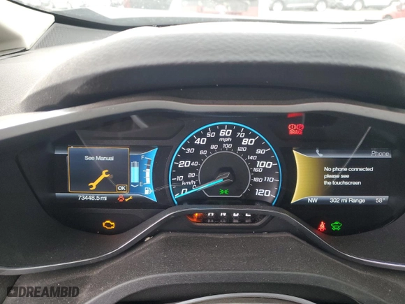 2015 Ford C-Max Energi SEL with VIN 1FADP5CUXFL121897, listed as a Copart auction lot 53493675 with 73,448 mi miles and Salvage Title. Bid and sale history available at carsss.com. Image 9.