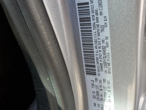 2020 Ram 1500 Limited with VIN 1C6SRFHT6LN240362, listed as a Copart auction lot 47100615 with 82,654 mi miles and Salvage Title. Bid and sale history available at carsss.com. Image 12.