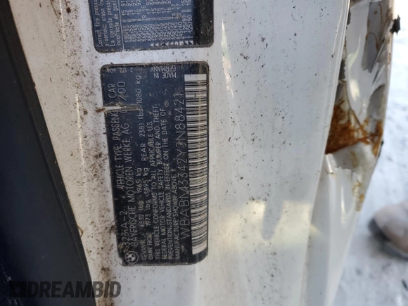 2000 BMW 3 Series 323Ci with VIN WBABM3342YJN88421, listed as a Copart auction lot 87962185 with Not Provided miles and Salvage Title. Bid and sale history available at DreamBid. Image 12.