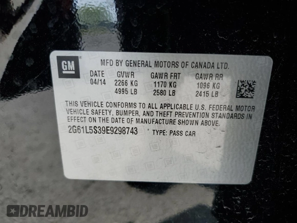 2014 Cadillac XTS z VIN 2G61L5S39E9298743, wystawiony jako Copart lot #53640375 z przebiegiem 77 382 mil mil oraz Szkody całkowita. Historia ofert i sprzedaży dostępna na DreamBid. Obrazek 12.