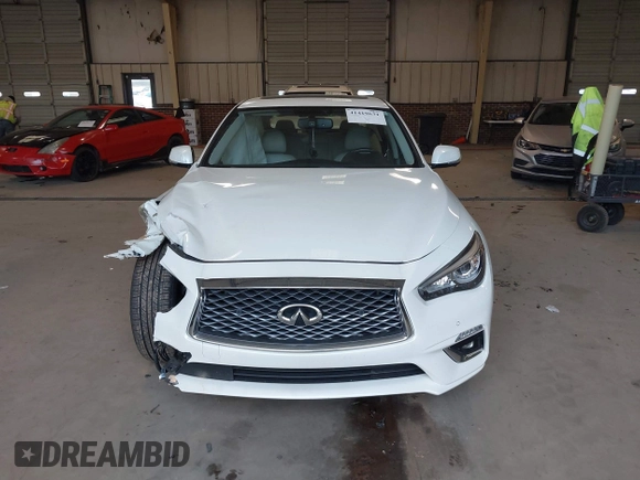 2021 Infiniti Q50 Luxe with VIN JN1EV7BP5MM706912, listed as a IAAI auction lot 41419631 with 40,233 mi miles and . Bid and sale history available at carsss.com. Image 13.