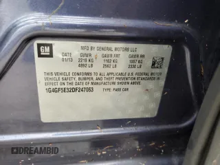 2013 Buick LaCrosse Premium 1 with VIN 1G4GF5E32DF247063, listed as a Copart auction lot 74173314 with Not Provided miles and Non Repairable. Bid and sale history available at carsss.com. Image 13.