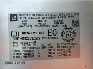2012 Chevrolet Avalanche LTZ z VIN 3GNTKGE7XCG302229, wystawiony jako Copart lot #56066615 z przebiegiem 312 392 mil mil oraz Szkoda całkowita • Salvage title. Historia ofert i sprzedaży dostępna na DreamBid. Obrazek 11.