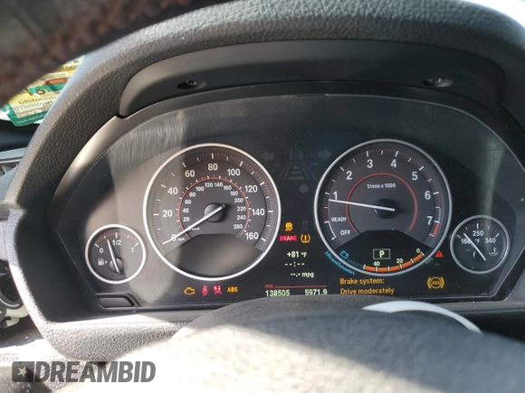 2013 BMW 3 Series 328i xDrive with VIN WBA3B5G5XDNS01335, listed as a Copart auction lot 54147535 with 138,505 mi miles and Salvage title. Bid and sale history available at DreamBid. Image 9.