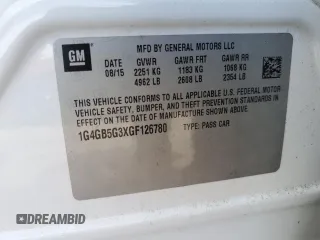 2016 Buick LaCrosse Leather with VIN 1G4GB5G3XGF126780, listed as a Copart auction lot 63676714 with Not Provided miles and Salvage Title. Bid and sale history available at carsss.com. Image 13.
