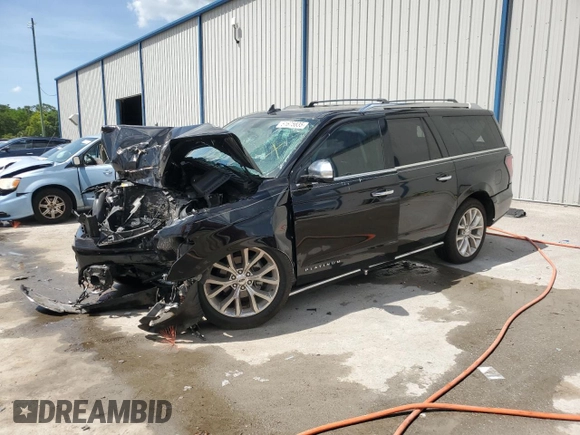 2019 Ford Expedition Max Platinum with VIN 1FMJK1MT4KEA48076, listed as a Copart auction lot 51675835 with 121,060 mi miles and Non repairable. Bid and sale history available at DreamBid. Image 1.