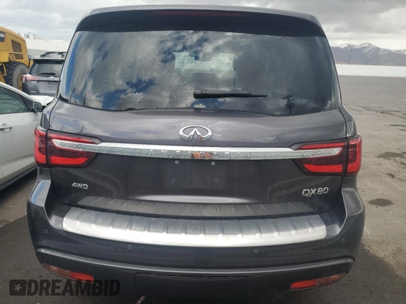 2024 Infiniti QX80 LUXE with VIN JN8AZ2AE5R9329564, listed as a Copart auction lot 44353055 with 15,999 mi miles and Clean Title. Bid and sale history available at carsss.com. Image 6.