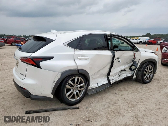 2016 Lexus NX 200t with VIN JTJYARBZ4G2041887, listed as a Copart auction lot 59866895 with 37,916 mi miles and Salvage title. Bid and sale history available at DreamBid. Image 3.
