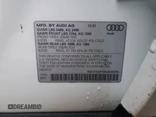 2022 Audi Q5 S line Prestige with VIN WA1FAAFY0N2046394, listed as a Copart auction lot 70897132 with 6,694 mi miles. Bid and sale history available at carsss.com. Image 14.