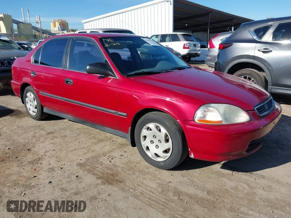 1997 Honda Civic LX with VIN 1HGEJ6678VL030963, listed as a IAAI auction lot 41880866 with 142,472 mi miles. Bid and sale history available at carsss.com. Image 1.