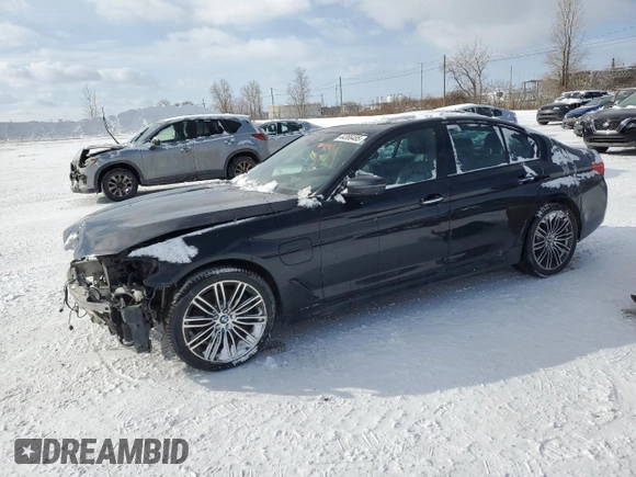 2018 BMW 5 Series 530e xDrive with VIN WBAJB1C58JG623335, listed as a Copart auction lot 44366485 with 156,322 mi miles and Salvage Title. Bid and sale history available at carsss.com. Image 1.