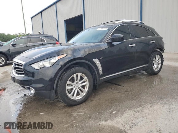 2014 Infiniti QX70 with VIN JN8CS1MU9EM450664, listed as a Copart auction lot 50768775 with 121,566 mi miles and Salvage Title. Bid and sale history available at DreamBid. Image 1.