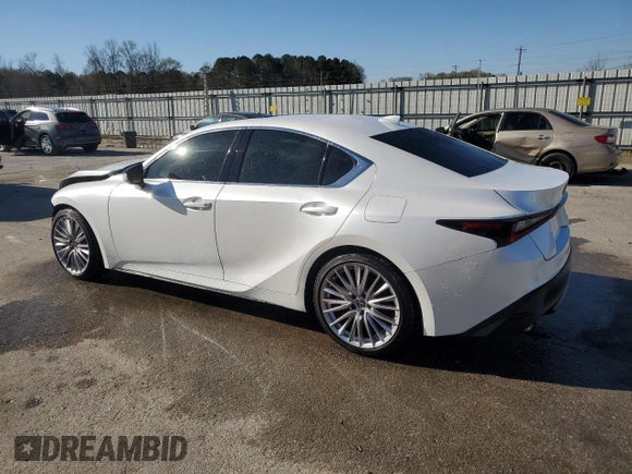 2023 Lexus IS with VIN JTHDA1D20P5123910, listed as a Copart auction lot 49429445 with 18,477 mi miles and Salvage Title. Bid and sale history available at carsss.com. Image 2.