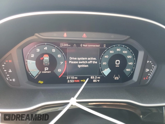 2024 Audi Q3 S line Premium z VIN WA1DECF39R1137946, wystawiony jako Copart lot #47194135 z przebiegiem 3 110 mil mil oraz Szkoda całkowita • Salvage title. Historia ofert i sprzedaży dostępna na DreamBid. Obrazek 9.