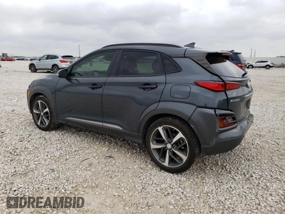 2019 Hyundai Kona Limited with VIN KM8K33A57KU223980, listed as a Copart auction lot 46516253 with 36,600 mi miles and . Bid and sale history available at DreamBid. Image 2.