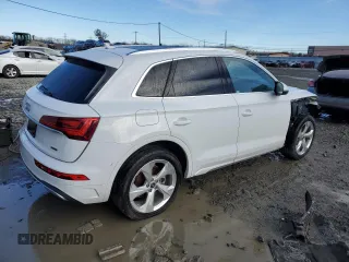 2021 Audi Q5 Premium Plus with VIN WA1BAAFY2M2111971, listed as a Copart auction lot 45632625 with Not provided miles and Salvage title. Bid and sale history available at DreamBid. Image 3.