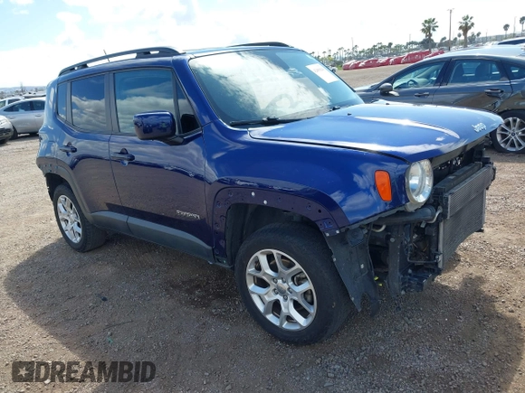 2017 Jeep Renegade Latitude with VIN ZACCJBBB8HPG59308, listed as a IAAI auction lot 42058141 with 175,912 mi miles and . Bid and sale history available at DreamBid. Image 1.