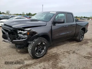 2019 Ram 1500 Rebel z VIN 1C6SRFET7KN841962, wystawiony jako Copart lot #46707513 z przebiegiem 55 643 mil mil oraz Szkoda całkowita • Salvage title. Historia ofert i sprzedaży dostępna na DreamBid. Obrazek 1.