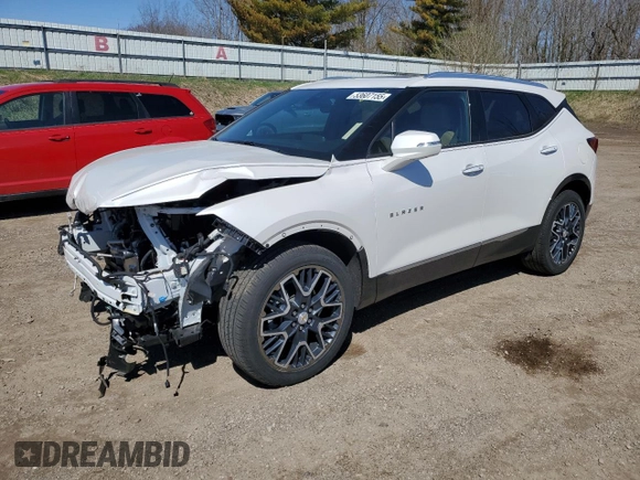 2024 Chevrolet Blazer Premier with VIN 3GNKBLRS8RS227989, listed as a Copart auction lot 53607155 with 10,596 mi miles and Clean title. Bid and sale history available at DreamBid. Image 1.