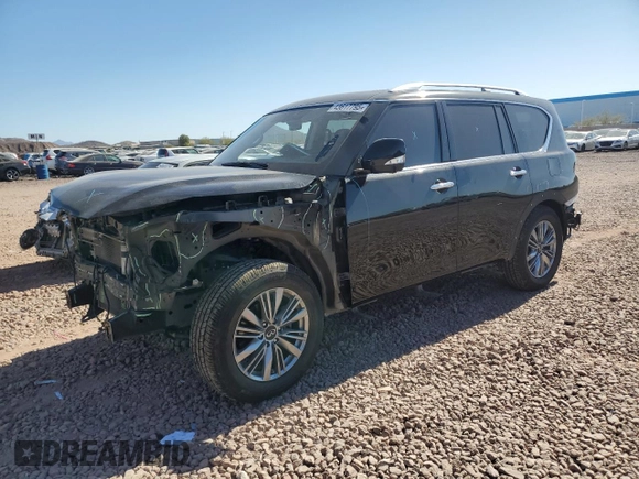 2020 Infiniti QX80 Luxe with VIN JN8AZ2NE6L9253306, listed as a Copart auction lot 43617795 with 129,691 mi miles and Salvage Title. Bid and sale history available at DreamBid. Image 1.